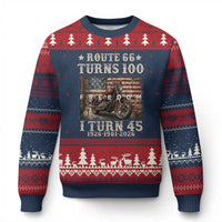 Route Highway 66 Turns 100 I Turn 45 Ugly Christmas Sweater Vintage 1981 American Freedom Motorcycle Lover 45th Birthday Gift