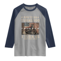 Route Highway 66 Turns 100 I Turn 45 Raglan Shirt Vintage 1981 American Freedom Motorcycle Lover 45th Birthday Gift