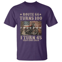 Route Highway 66 Turns 100 I Turn 45 T Shirt Vintage 1981 American Freedom Motorcycle Lover 45th Birthday Gift