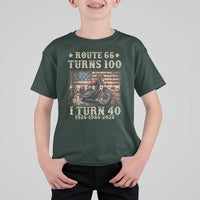 Route Highway 66 Turns 100 I Turn 40 T Shirt For Kid Vintage 1986 American Freedom Motorcycle Lover 40th Birthday Gift