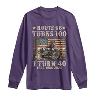Route Highway 66 Turns 100 I Turn 40 Long Sleeve Shirt Vintage 1986 American Freedom Motorcycle Lover 40th Birthday Gift