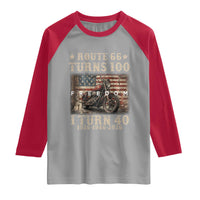 Route Highway 66 Turns 100 I Turn 40 Raglan Shirt Vintage 1986 American Freedom Motorcycle Lover 40th Birthday Gift