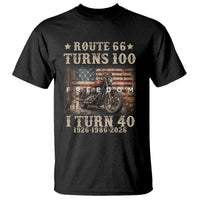 Route Highway 66 Turns 100 I Turn 40 T Shirt Vintage 1986 American Freedom Motorcycle Lover 40th Birthday Gift