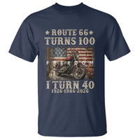 Route Highway 66 Turns 100 I Turn 40 T Shirt Vintage 1986 American Freedom Motorcycle Lover 40th Birthday Gift