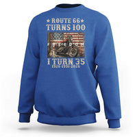 Route Highway 66 Turns 100 I Turn 35 Sweatshirt Vintage 1991 American Freedom Motorcycle Lover 35th Birthday Gift