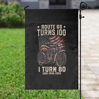 Route Highway 66 Turns 100 I Turn 80 Garden Flag Vintage 1946 American Classic V-Twin Motorcycle Lover 80th Birthday Gift