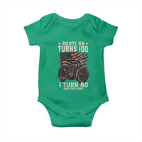 Route Highway 66 Turns 100 I Turn 80 Baby Onesie Vintage 1946 American Classic V-Twin Motorcycle Lover 80th Birthday Gift
