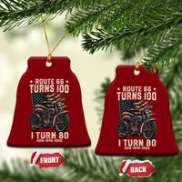 Route Highway 66 Turns 100 I Turn 80 Ceramic Ornament Vintage 1946 American Classic V-Twin Motorcycle Lover 80th Birthday Gift