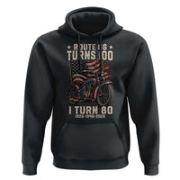 Route Highway 66 Turns 100 I Turn 80 Hoodie Vintage 1946 American Classic V-Twin Motorcycle Lover 80th Birthday Gift