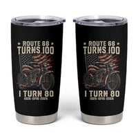 Route Highway 66 Turns 100 I Turn 80 Tumbler Cup Vintage 1946 American Classic V-Twin Motorcycle Lover 80th Birthday Gift