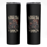 Route Highway 66 Turns 100 I Turn 75 Skinny Tumbler Vintage 1951 American Classic V-Twin Motorcycle Lover 75th Birthday Gift