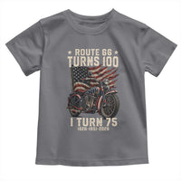 Route Highway 66 Turns 100 I Turn 75 Toddler T Shirt Vintage 1951 American Classic V-Twin Motorcycle Lover 75th Birthday Gift