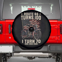 Route Highway 66 Turns 100 I Turn 70 Spare Tire Cover Vintage 1956 American Classic V-Twin Motorcycle Lover 70th Birthday Gift
