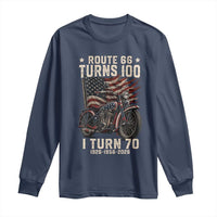 Route Highway 66 Turns 100 I Turn 70 Long Sleeve Shirt Vintage 1956 American Classic V-Twin Motorcycle Lover 70th Birthday Gift