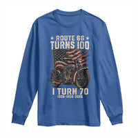 Route Highway 66 Turns 100 I Turn 70 Long Sleeve Shirt Vintage 1956 American Classic V-Twin Motorcycle Lover 70th Birthday Gift