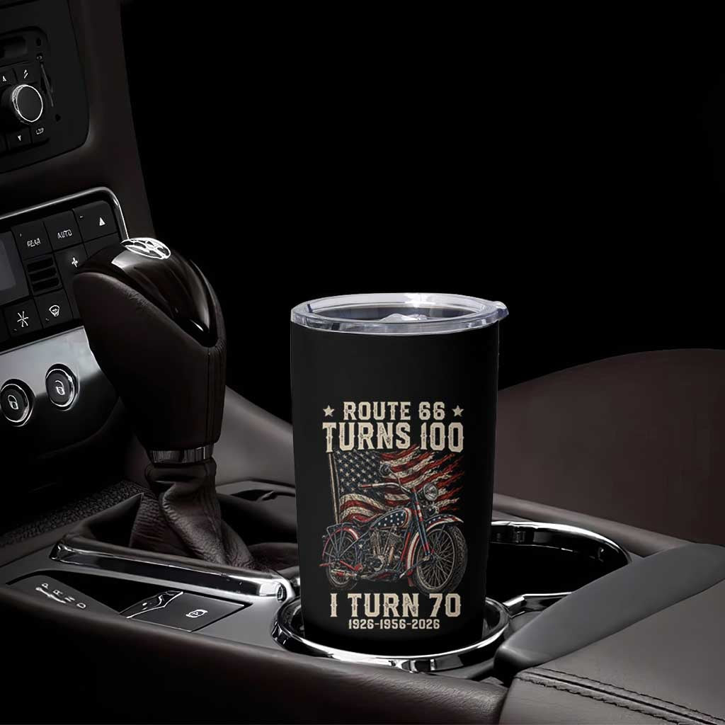 Route Highway 66 Turns 100 I Turn 70 Tumbler Cup Vintage 1956 American Classic V-Twin Motorcycle Lover 70th Birthday Gift