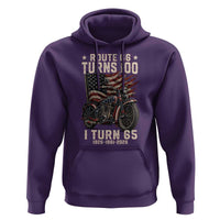 Route Highway 66 Turns 100 I Turn 65 Hoodie Vintage 1961 American Classic V-Twin Motorcycle Lover 65th Birthday Gift