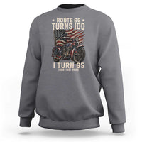 Route Highway 66 Turns 100 I Turn 65 Sweatshirt Vintage 1961 American Classic V-Twin Motorcycle Lover 65th Birthday Gift