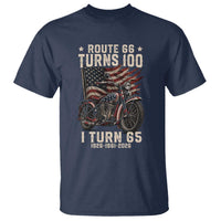 Route Highway 66 Turns 100 I Turn 65 T Shirt Vintage 1961 American Classic V-Twin Motorcycle Lover 65th Birthday Gift