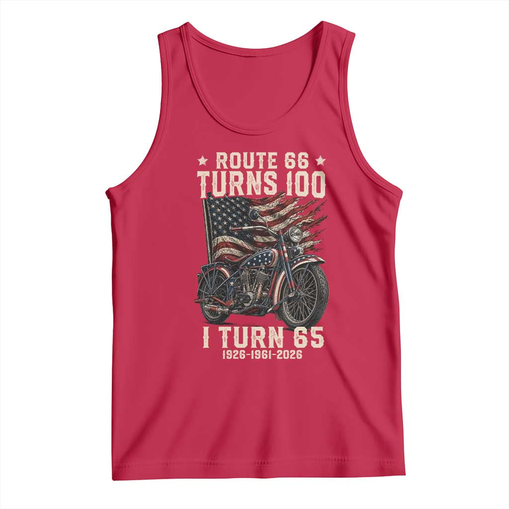 Route Highway 66 Turns 100 I Turn 65 Tank Top Vintage 1961 American Classic V-Twin Motorcycle Lover 65th Birthday Gift