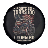 Route Highway 66 Turns 100 I Turn 60 Spare Tire Cover Vintage 1966 American Classic V-Twin Motorcycle Lover 60th Birthday Gift