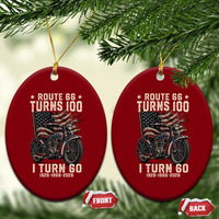 Route Highway 66 Turns 100 I Turn 60 Ceramic Ornament Vintage 1966 American Classic V-Twin Motorcycle Lover 60th Birthday Gift