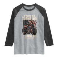 Route Highway 66 Turns 100 I Turn 60 Raglan Shirt Vintage 1966 American Classic V-Twin Motorcycle Lover 60th Birthday Gift