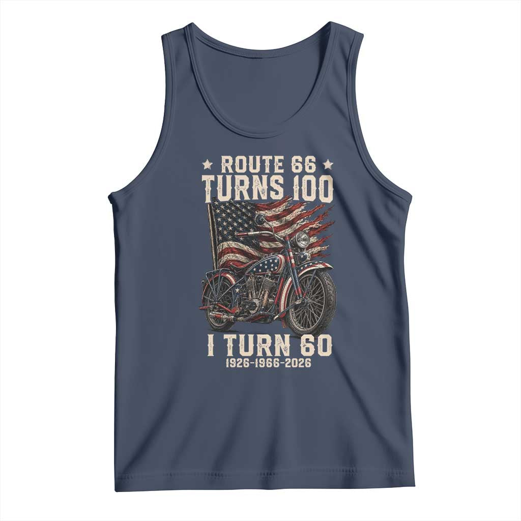 Route Highway 66 Turns 100 I Turn 60 Tank Top Vintage 1966 American Classic V-Twin Motorcycle Lover 60th Birthday Gift