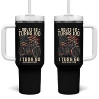 Route Highway 66 Turns 100 I Turn 60 Tumbler With Handle Vintage 1966 American Classic V-Twin Motorcycle Lover 60th Birthday Gift
