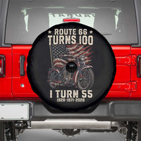 Route Highway 66 Turns 100 I Turn 55 Spare Tire Cover Vintage 1971 American Classic V-Twin Motorcycle Lover 55th Birthday Gift