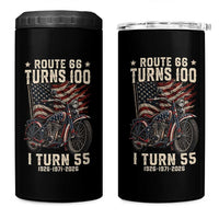 Route Highway 66 Turns 100 I Turn 55 4 in 1 Can Cooler Tumbler Vintage 1971 American Classic V-Twin Motorcycle Lover 55th Birthday Gift