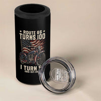Route Highway 66 Turns 100 I Turn 55 4 in 1 Can Cooler Tumbler Vintage 1971 American Classic V-Twin Motorcycle Lover 55th Birthday Gift
