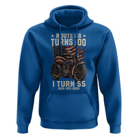 Route Highway 66 Turns 100 I Turn 55 Hoodie Vintage 1971 American Classic V-Twin Motorcycle Lover 55th Birthday Gift