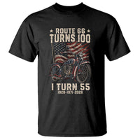 Route Highway 66 Turns 100 I Turn 55 T Shirt Vintage 1971 American Classic V-Twin Motorcycle Lover 55th Birthday Gift