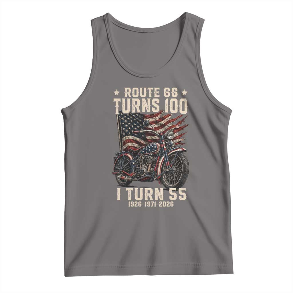 Route Highway 66 Turns 100 I Turn 55 Tank Top Vintage 1971 American Classic V-Twin Motorcycle Lover 55th Birthday Gift