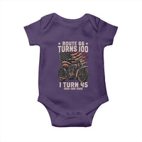Route Highway 66 Turns 100 I Turn 45 Baby Onesie Vintage 1981 American Classic V-Twin Motorcycle Lover 45th Birthday Gift