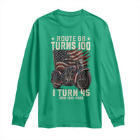 Route Highway 66 Turns 100 I Turn 45 Long Sleeve Shirt Vintage 1981 American Classic V-Twin Motorcycle Lover 45th Birthday Gift