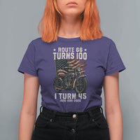 Route Highway 66 Turns 100 I Turn 45 T Shirt For Women Vintage 1981 American Classic V-Twin Motorcycle Lover 45th Birthday Gift