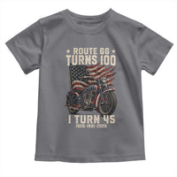 Route Highway 66 Turns 100 I Turn 45 Toddler T Shirt Vintage 1981 American Classic V-Twin Motorcycle Lover 45th Birthday Gift
