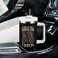 Route Highway 66 Turns 100 I Turn 45 Tumbler With Handle Vintage 1981 American Classic V-Twin Motorcycle Lover 45th Birthday Gift