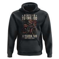 Route Highway 66 Turns 100 I Turn 40 Hoodie Vintage 1986 American Classic V-Twin Motorcycle Lover 40th Birthday Gift