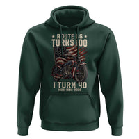 Route Highway 66 Turns 100 I Turn 40 Hoodie Vintage 1986 American Classic V-Twin Motorcycle Lover 40th Birthday Gift