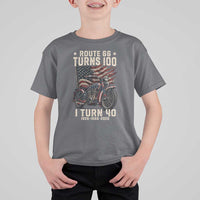 Route Highway 66 Turns 100 I Turn 40 T Shirt For Kid Vintage 1986 American Classic V-Twin Motorcycle Lover 40th Birthday Gift