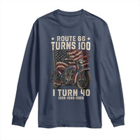 Route Highway 66 Turns 100 I Turn 40 Long Sleeve Shirt Vintage 1986 American Classic V-Twin Motorcycle Lover 40th Birthday Gift
