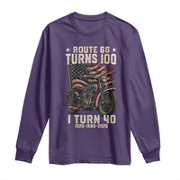 Route Highway 66 Turns 100 I Turn 40 Long Sleeve Shirt Vintage 1986 American Classic V-Twin Motorcycle Lover 40th Birthday Gift