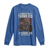 Route Highway 66 Turns 100 I Turn 40 Long Sleeve Shirt Vintage 1986 American Classic V-Twin Motorcycle Lover 40th Birthday Gift