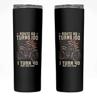 Route Highway 66 Turns 100 I Turn 40 Skinny Tumbler Vintage 1986 American Classic V-Twin Motorcycle Lover 40th Birthday Gift