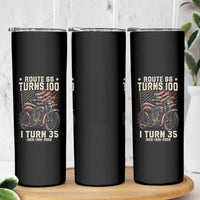 Route Highway 66 Turns 100 I Turn 35 Skinny Tumbler Vintage 1991 American Clasic V-Twin Motorcycle Lover 35th Birthday Gift