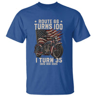 Route Highway 66 Turns 100 I Turn 35 T Shirt Vintage 1991 American Clasic V-Twin Motorcycle Lover 35th Birthday Gift