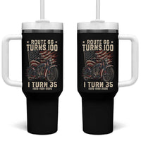 Route Highway 66 Turns 100 I Turn 35 Tumbler With Handle Vintage 1991 American Clasic V-Twin Motorcycle Lover 35th Birthday Gift